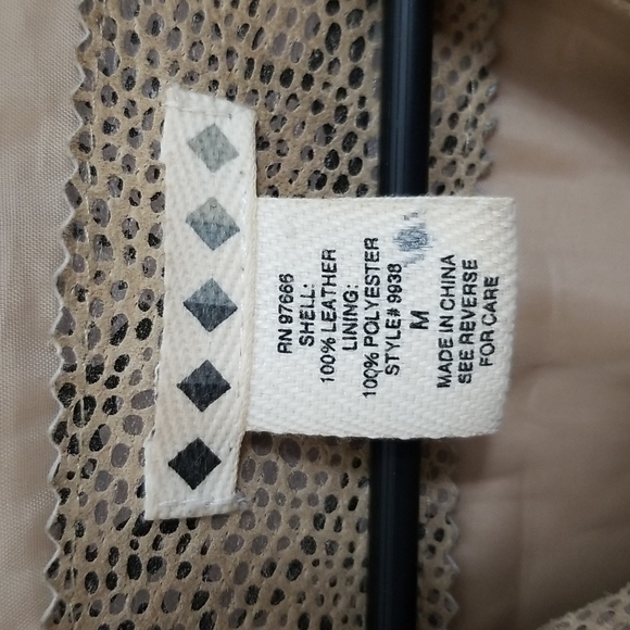 Leather Snakeskin Printed Fitted Zip Up Jacket Size Medium - Picture 3 of 7